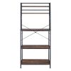 5-Tier Kitchen Bakers Rack with 10 S-Shaped Hooks, Industrial Microwave Oven Stand