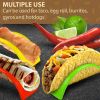 6pcs Taco Holder Stand; Non-Toxic; BPA Free; Dishwasher & Microwave Safe; Hard Plastic Taco Shell Rack; Party Serving Tray Set For Tortillas Burritos;